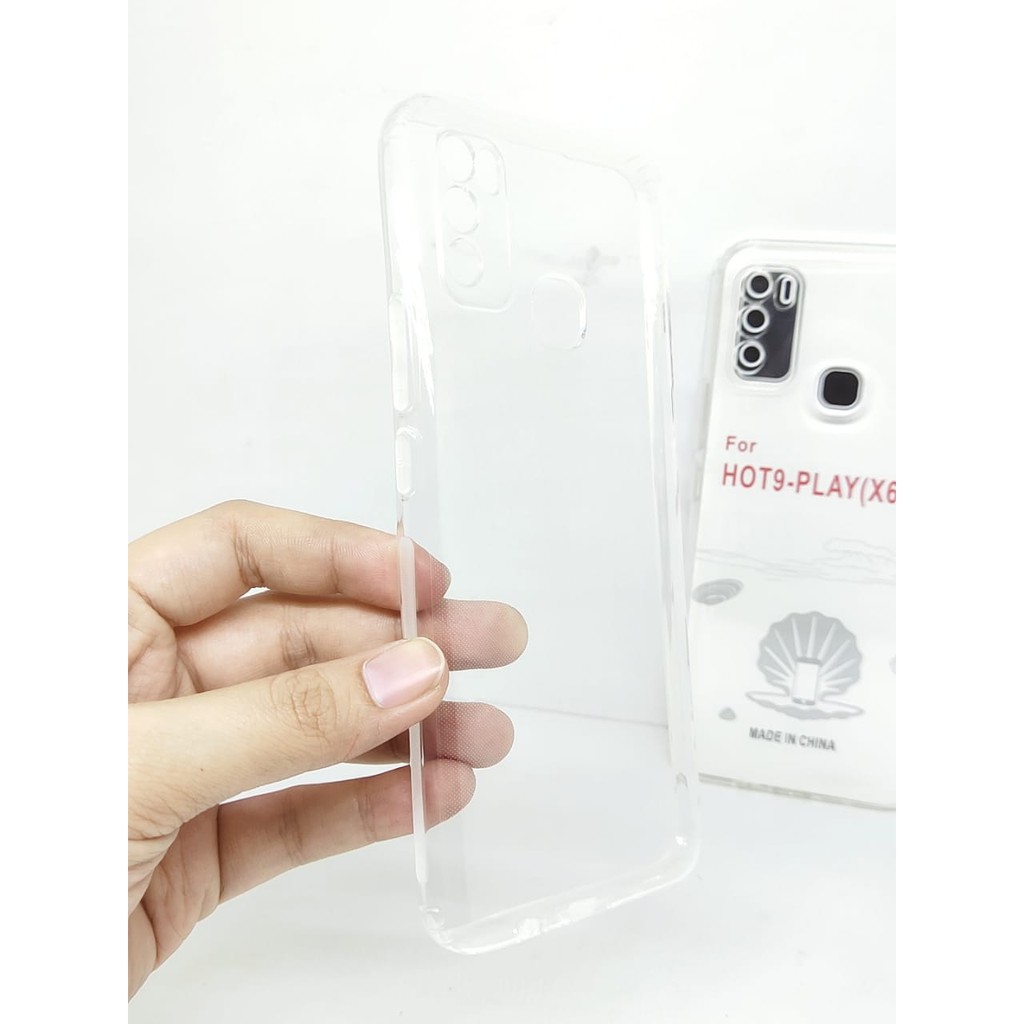 Soft Case Clear HD with Protector Camera Infinix Hot 9 Play 6.82 inchi TPU Silicon Transparan