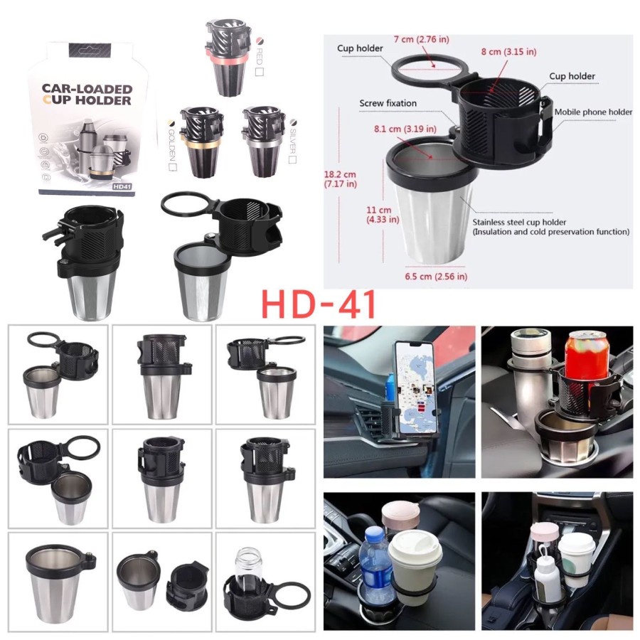 HD-41 HOLDER MOBIL GELAS HD-41 CAR LOADED CUP HOLDER MOBIL SERBAGUNA HD41