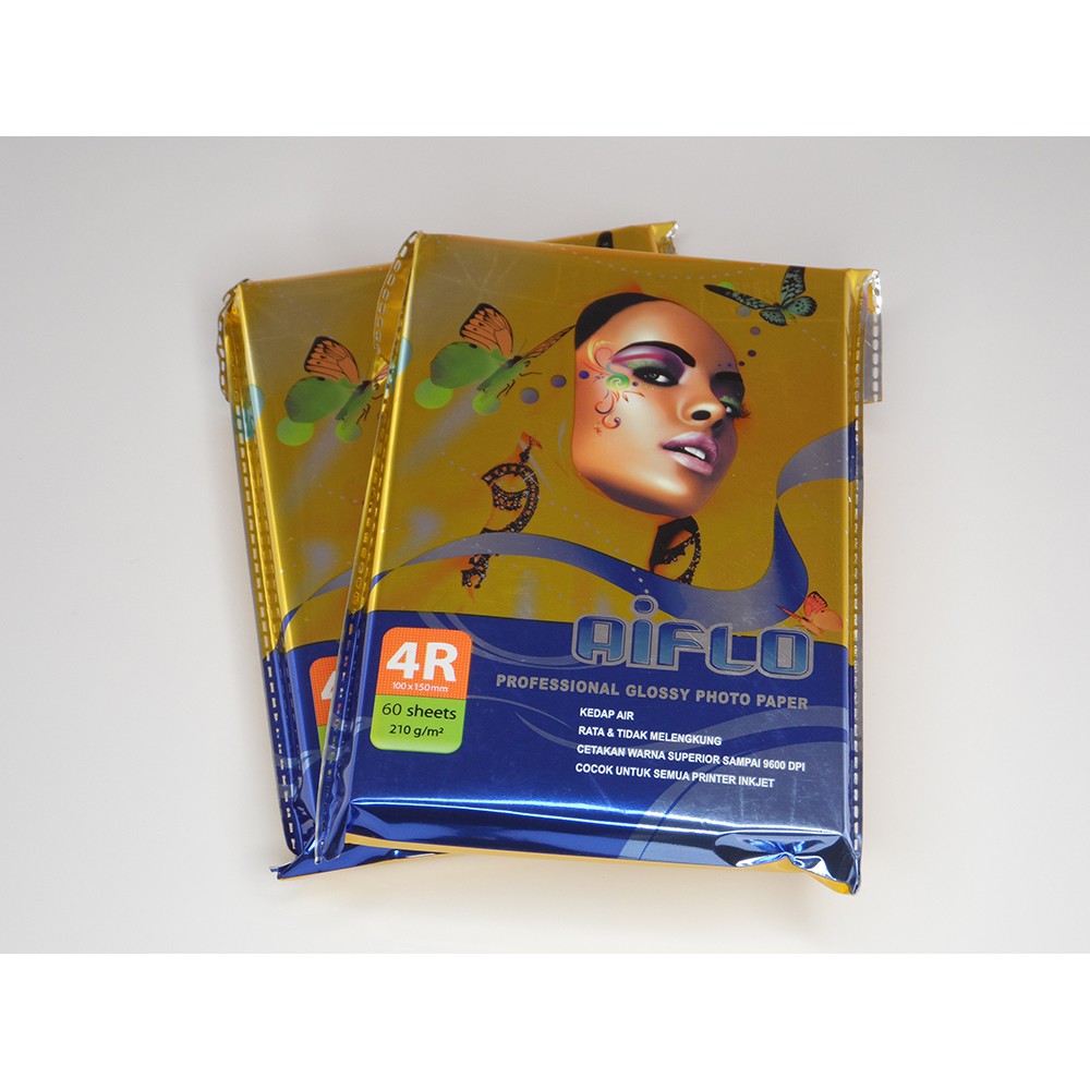 

AIFLO Kertas Photo Glossy Paper 4R 210 Gsm 60 Sheets