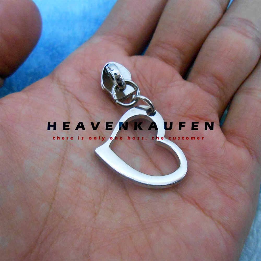 Kepala resleting / Kepala Zipper No 5 Silver Nikel Variasi Love