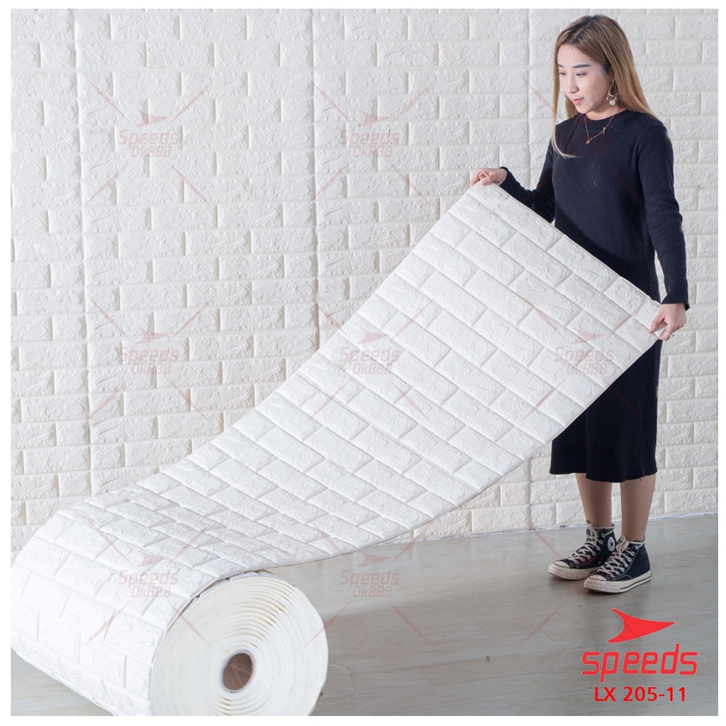 SPEEDS Perekat Wallpaper Dinding 3D Motif Foam Batu Bata Per Lembar 205-11-4