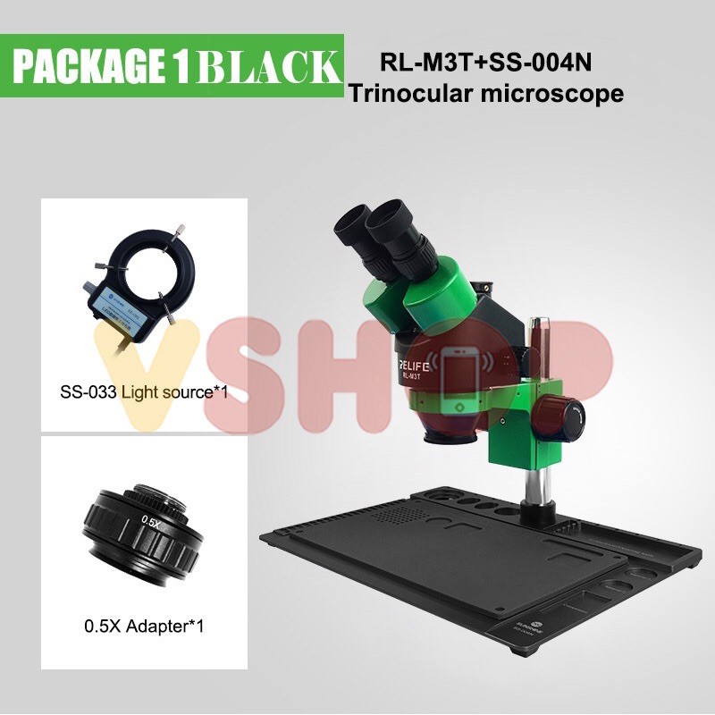 MICROSCOPE MIKROSKOP TRINOCULAR RELIFE RL-M3T + SS-004N + LED LAMP