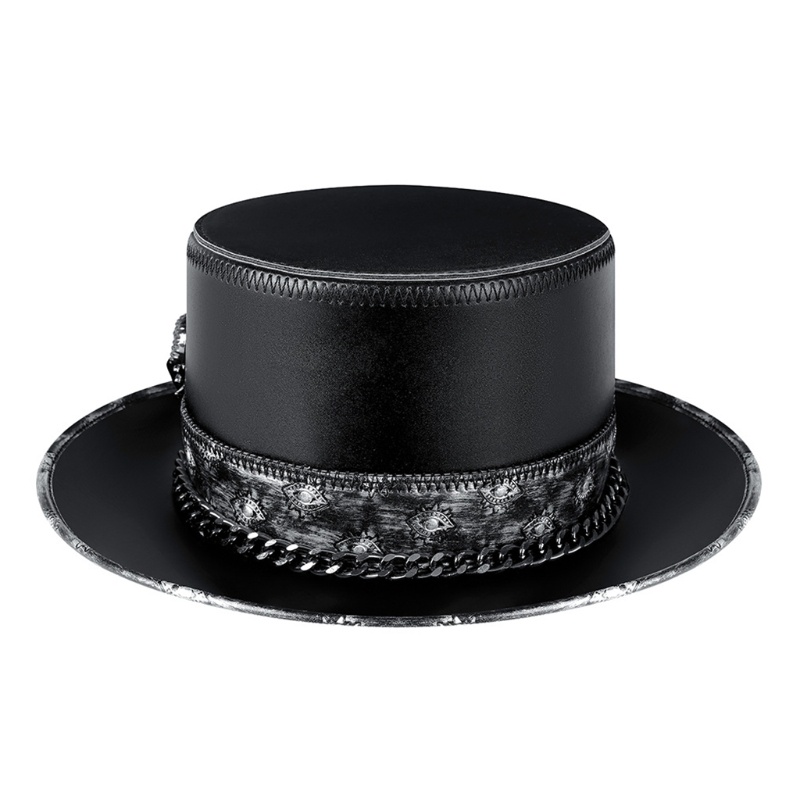 Topi Bahan Kulit Gaya Steampunk Untuk Kostum Halloween