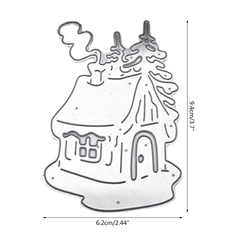 Cetakan Stensil Cutting Dies Motif Rumah Natal Bahan Metal Untuk Scrapbook / Craft DIY