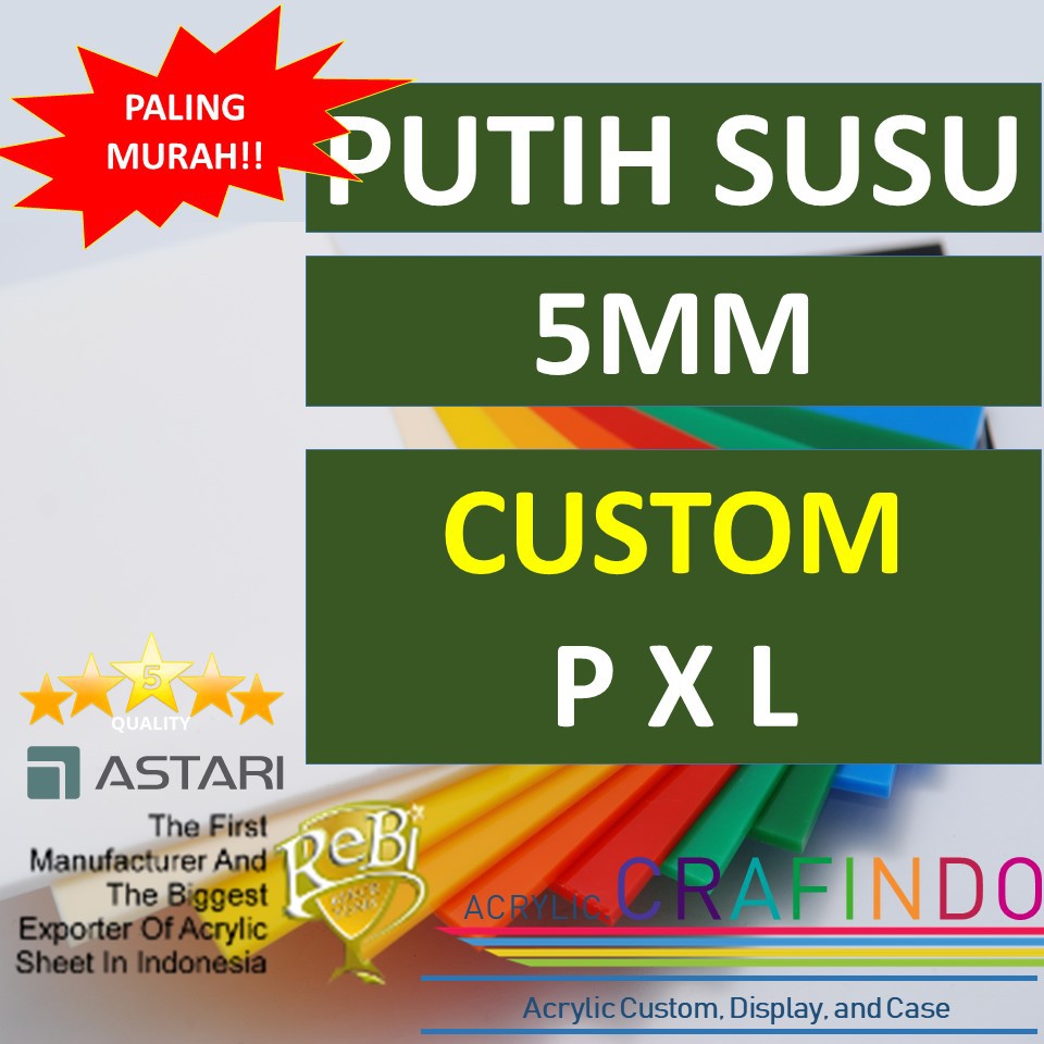 MIKA / AKRILIK CUSTOM 5 MM Putih Susu LASERCUT - TERMURAH