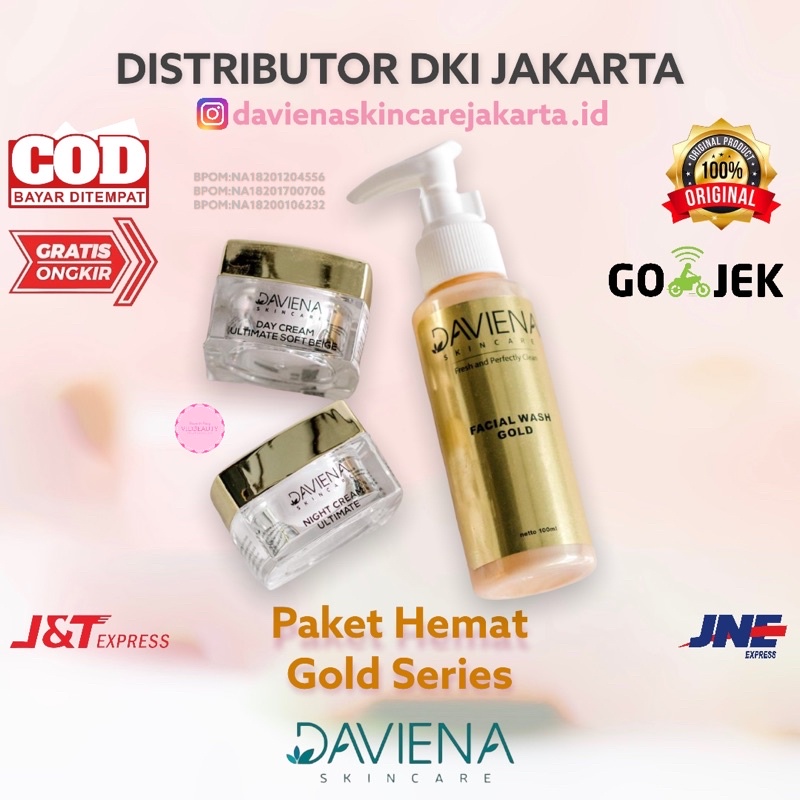 PAKET HEMAT GOLD GLOWING SERIES (DARKSPOT) DAVIENA SKINCARE JAKARTA davienaskincarejakarta