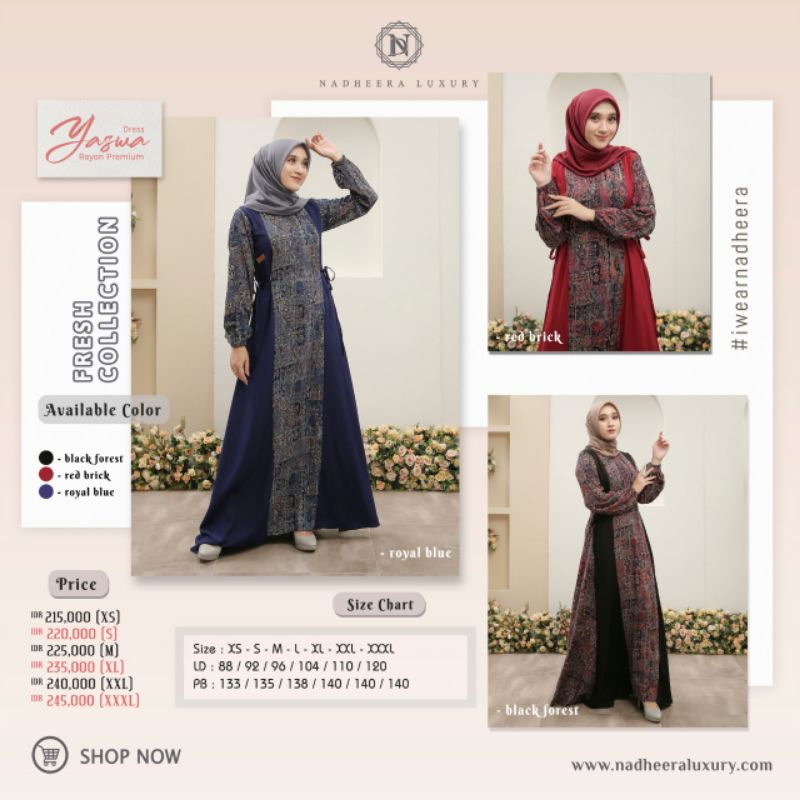 Original Gamis Busui Friendly Yaswa Dress By Nadheera Luxury