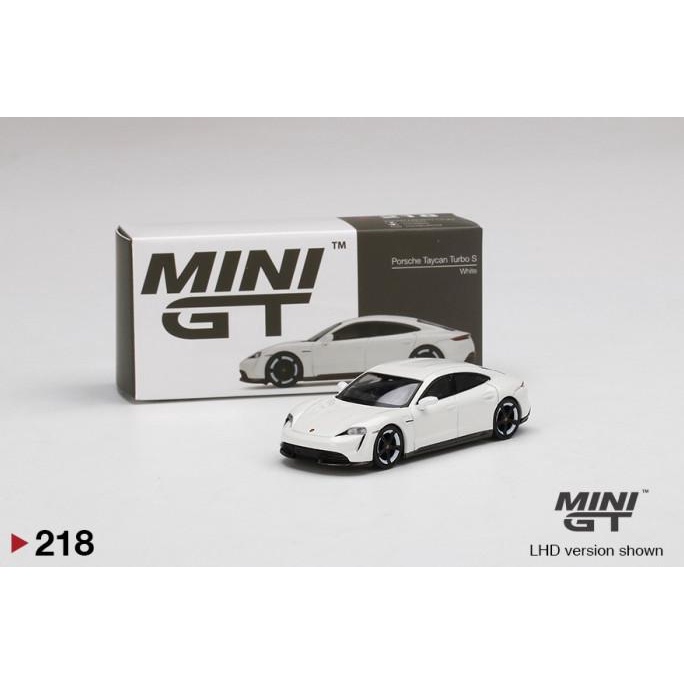 1/64 MGT 218 Porsche Taycan Turbo S White Diecast Mini GT MiniGT