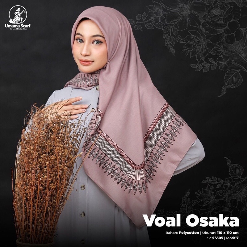 (BISA COD) Hijab Segiempat Basic Voal Osaka Motif Kerudung Segiempat Original by Umama Termurah dan Terlaris Nayla Hija'b