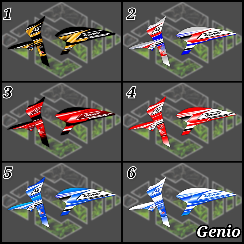 Stiker Motor Striping Variasi Honda GENIO / Striping Variasi GENIO / Stiker Variasi GENIO Semifull