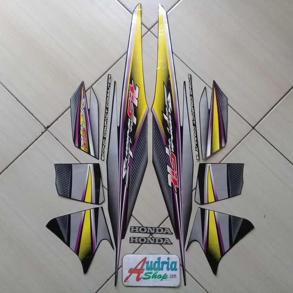 Striping sticker motor honda supra fit new 2006 ungu