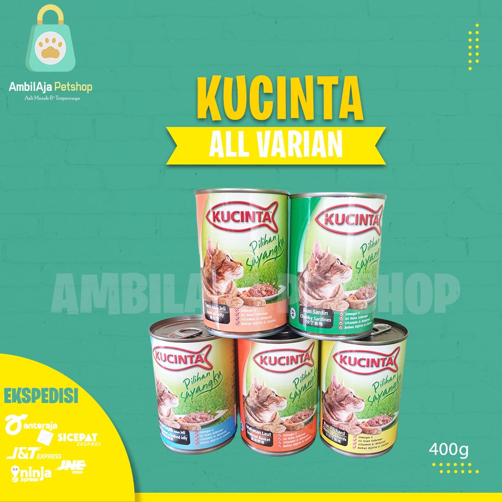 Makanan Kucing Basah Kaleng Kucinta 400gr All Varian