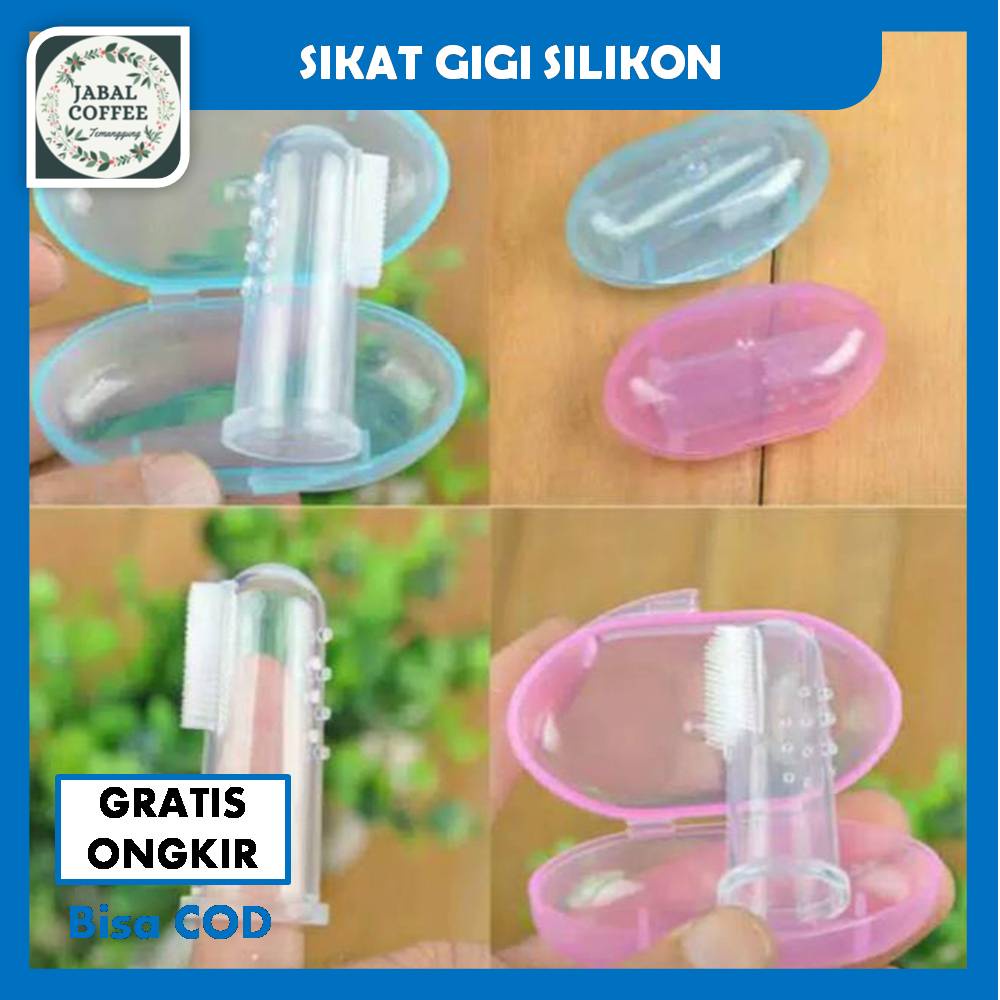 Sikat Gigi Lidah Gusi Bayi / Sikat Gigi Jari Bayi Silikon Baby Finger Teether Free Kotak J127