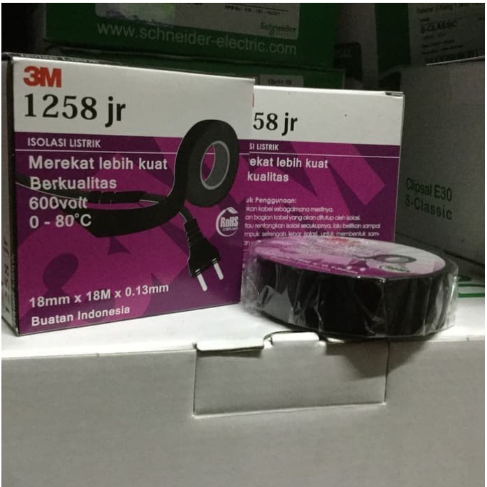 

3M Isolasi Listrik 1258 JR Original Hitam / 3M Tape Kabel Asli