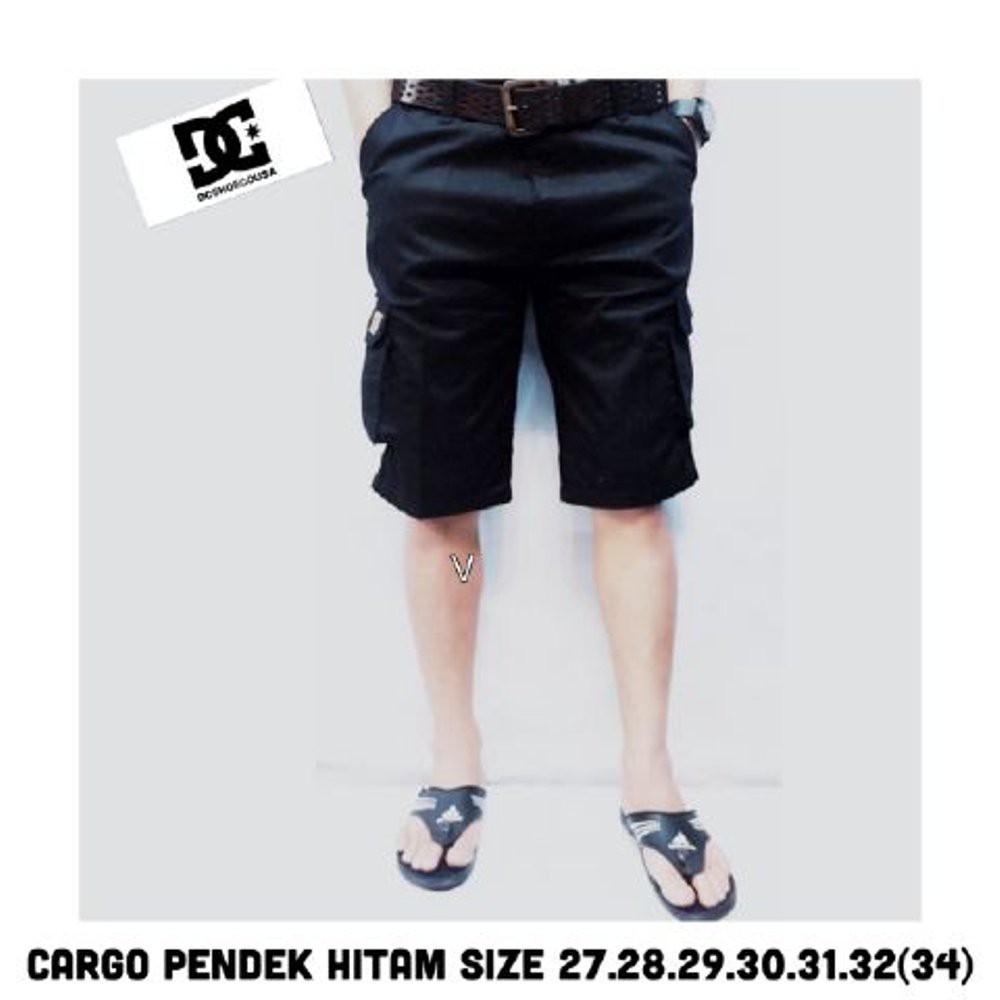 NEW Celana Pria DC Kargo Pendek Hitam Pekat Celana Keren