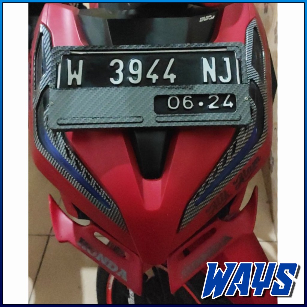 [X224] Dudukan Cover Tempat Plat Nomor No Motor Variasi Carbon Karbon Universal Depan Belakang