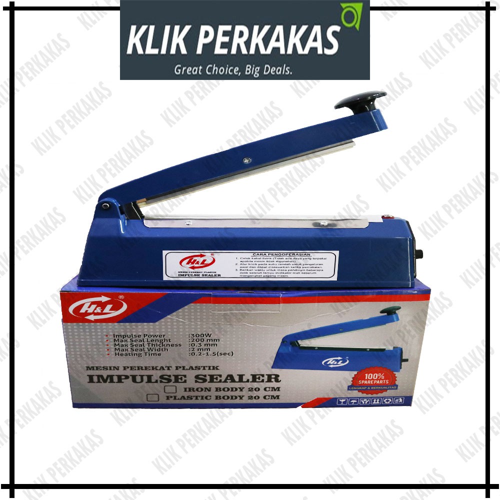 Mesin Pres Plastik  Impluse Sealer Body Plastik HL HnL 20CM