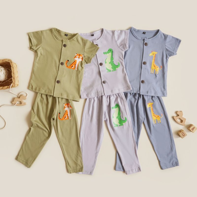 Zoo Setelan Baju Pajamas Daily Wear Piama Bayi dan Anak  Unisex