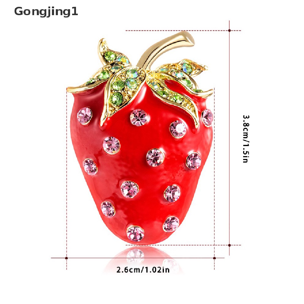 Gongjing1 Bros Pin Bentuk Strawberry Lucu Untuk Aksesoris Scarf / Syal Wanita