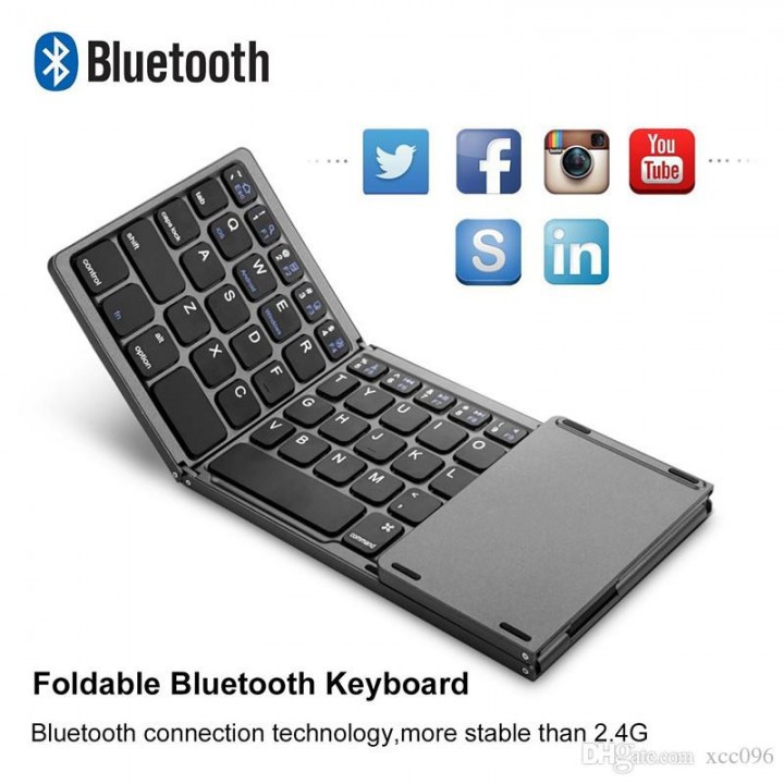 B033 - Three Layers Generic Mini Bluetooth Foldable Keyboard Touchpad