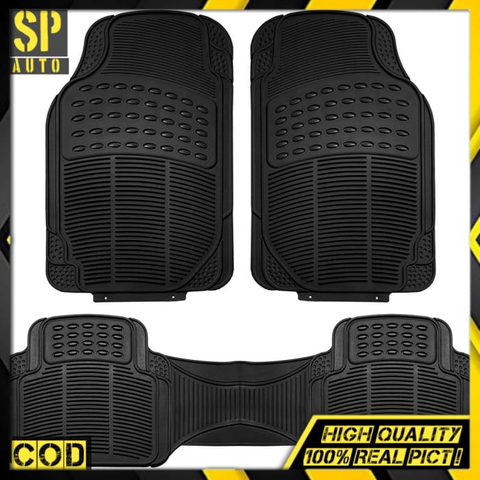 Karpet Mobil PVC Ukuran Universal 3 pcs 2 baris depan belakang Fit Car interior Floor Mats