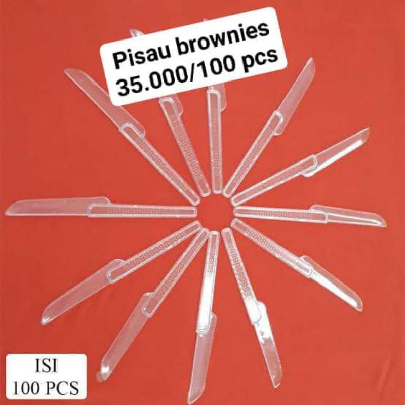 pisau plastik bening brownies.pisau kue