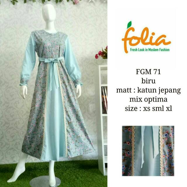 Gamis katun jepang folia