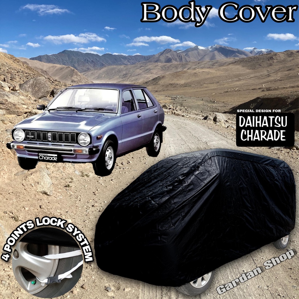 Sarung Mobil DAIHATSU CHARADE Hitam POLOS Body Cover Daihatsu Charade Full Black