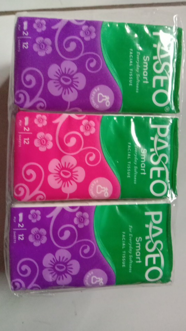Tissue Paseo Pocket 2 Ply Isi 12 Sheets ( 1 Pack = 6 Bks Kecil )