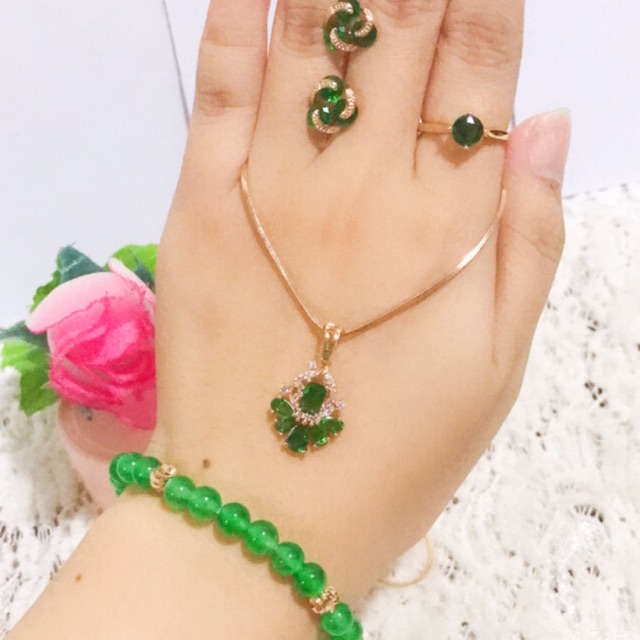 set giok permata giok asli lapis emas 88