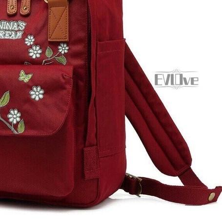 ✽ Tas Ransel Wanita Kekinian Punggung Hitam Mini Gendong Ransel U3I9 Kecil Kanvas Korea Import Wanit