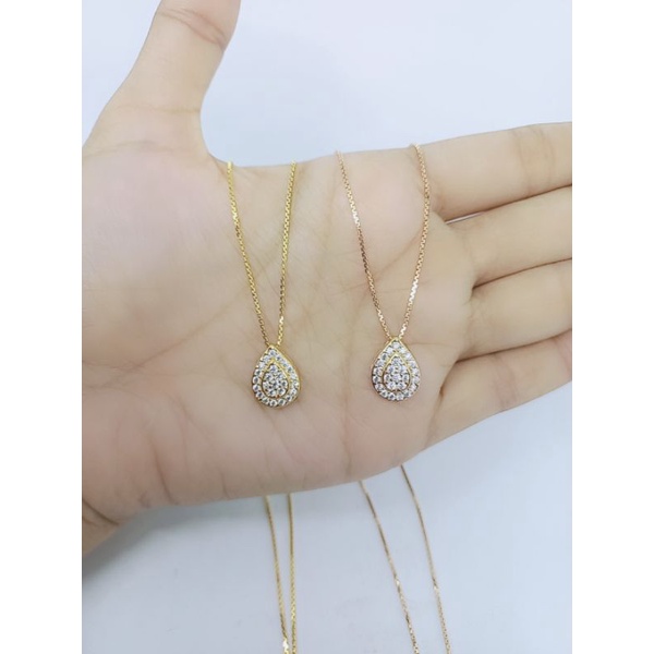 kalung perak asli lapis emas/kalung itali+liontin tears tusuk/kalung asli silver  925/kalung fashion wanita