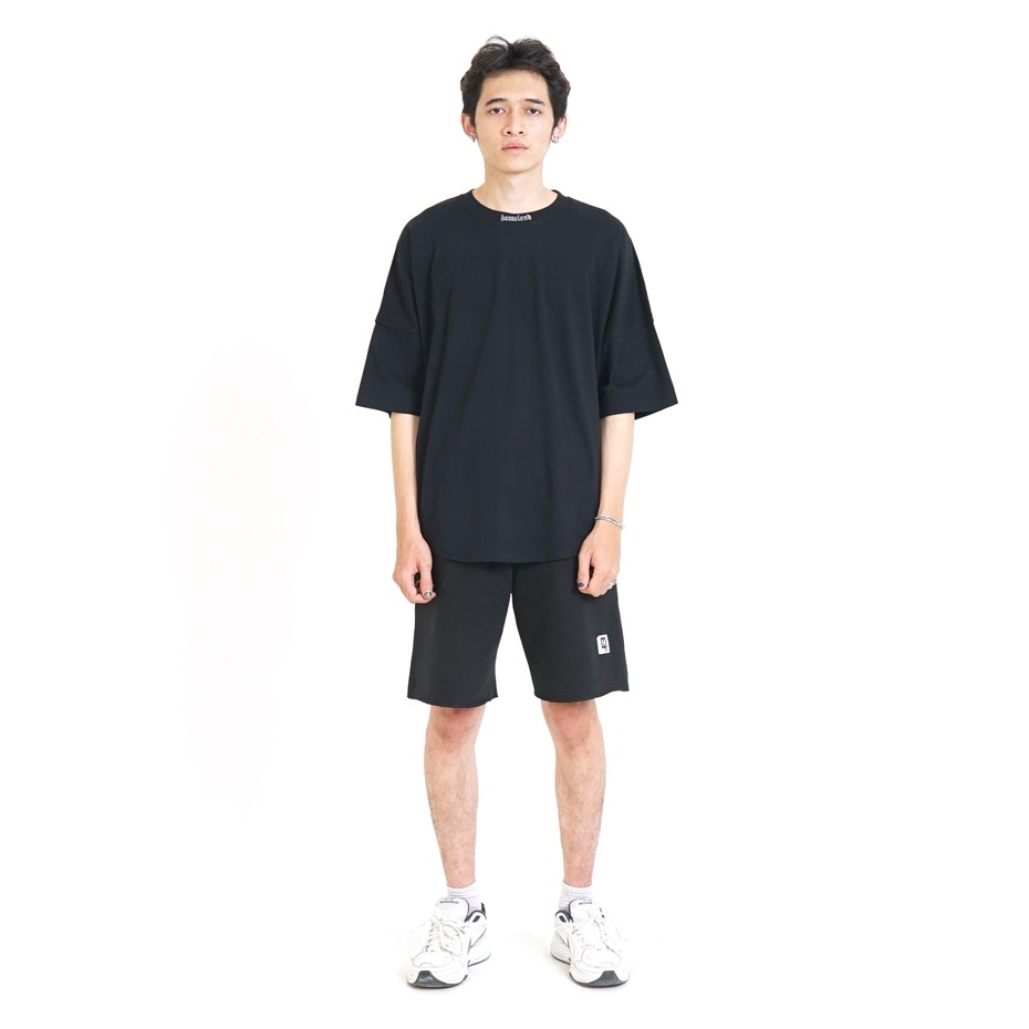 HTTP - Gela - T-Shirt Oversize Putih Strip Hitam Lengan Pendek Pria Wanita