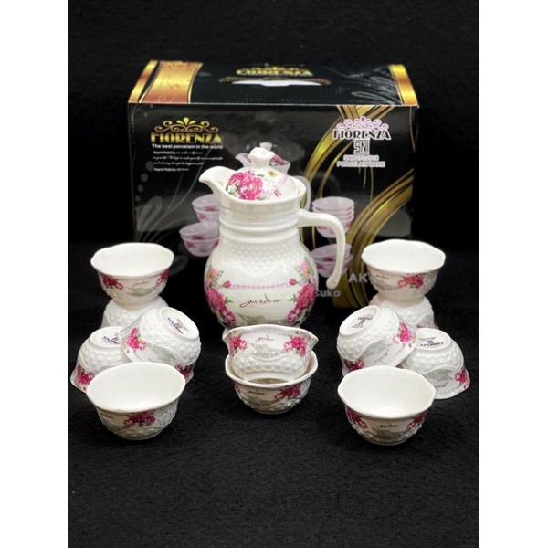 set mangkok teko keramik fiorenza bisa untuk saji pempek cuko