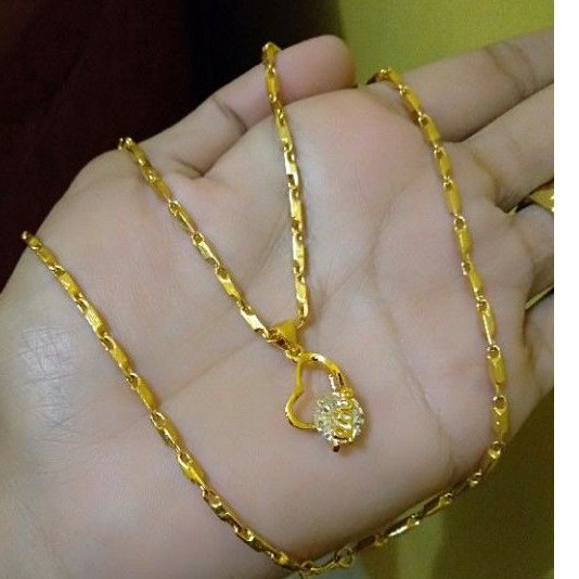 kalung blok mini liontin love sepuhan