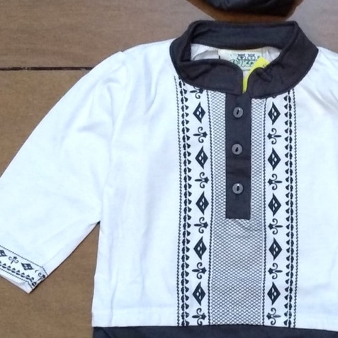 Babypesek COD Baju Jumper Koko Muslim Aqiqah Anak Bayi Cowok ( 1-6 bln ) Kdm08-1