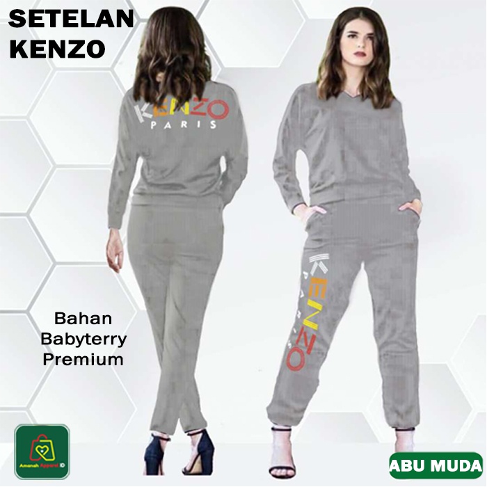Setelan Kaos Olahraga Senam KNZ JUMBO Bahan Babyterry Premium Training Wanita Size L-XXXL / 05754 05858 05962 06066