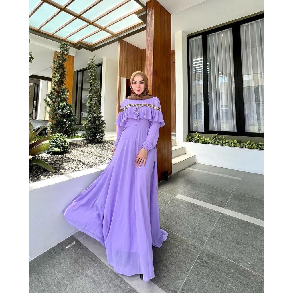 Gamis Wanita Kekinian Sabrina Dress Ceruty Baydoll Pakaian Wanita Baju Muslim Wanita Modern Gamis Model Terbaru 2023 Maxy Dress Wanita Jumbo Baju Dress Muslim