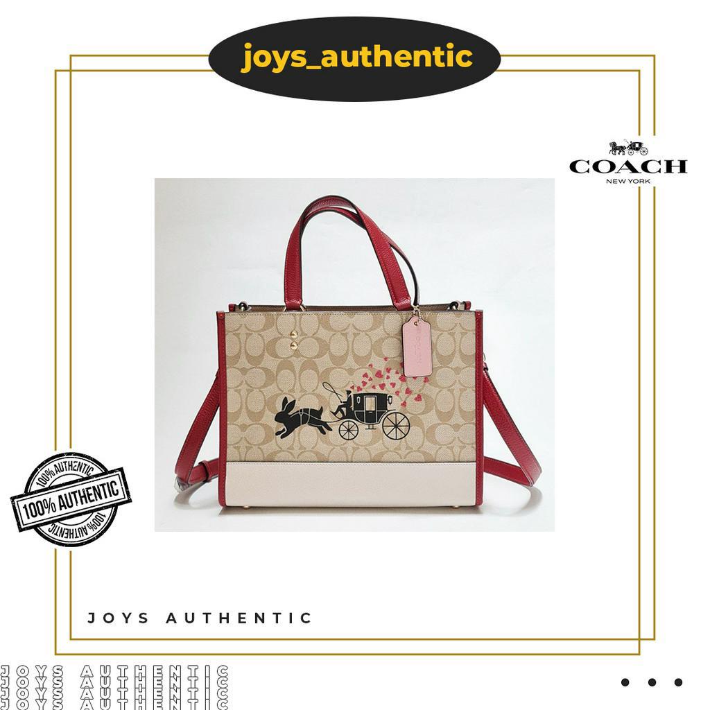 Tas Wanita Coach CF404 Dempsey Tote 22 Light Khaki Multi Woman Bag Authentic Original