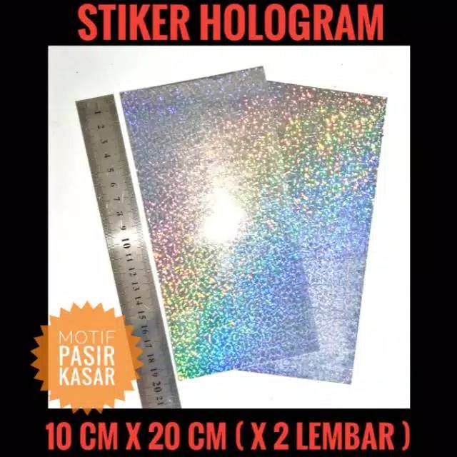 Sticker hologram motif kasar dan halus