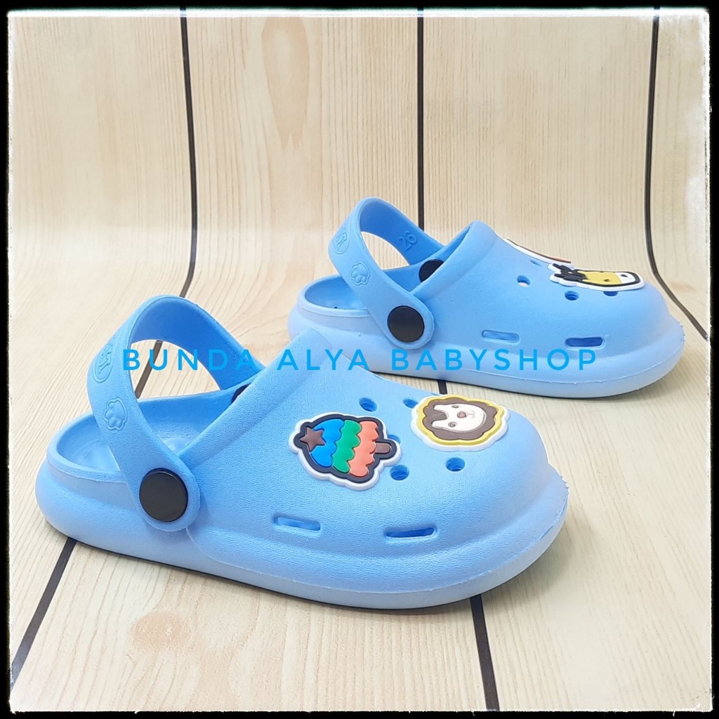 Sendal Anak Laki Laki Umur 3 4 5 Tahun BIRU Karet Elastis - Sepatu Sandal Anak Cowok Elastis Motif Lucu Karet Anti Licin Size 26 - 35 Sendal Anak Karet Sendal Anak Elastis BLUE