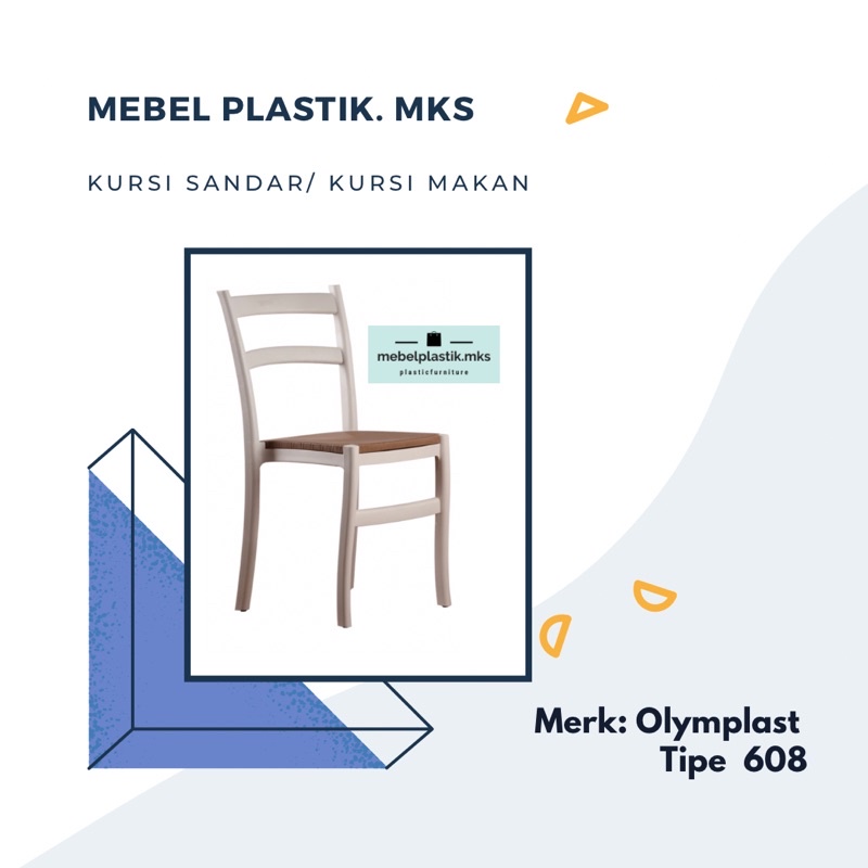 Kursi Plastik/ Kursi Makan/ Kursi Putih/ Kursi Olymplast 608