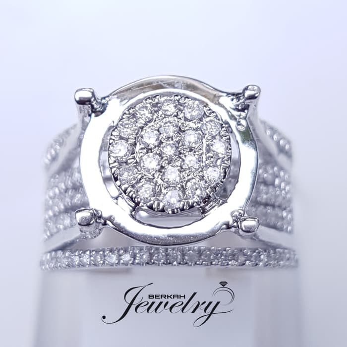 Cincin Wanita Kawin Nikah Original Emas Gold 18k Berlian Diamond Eropa Putih Asli DK1373