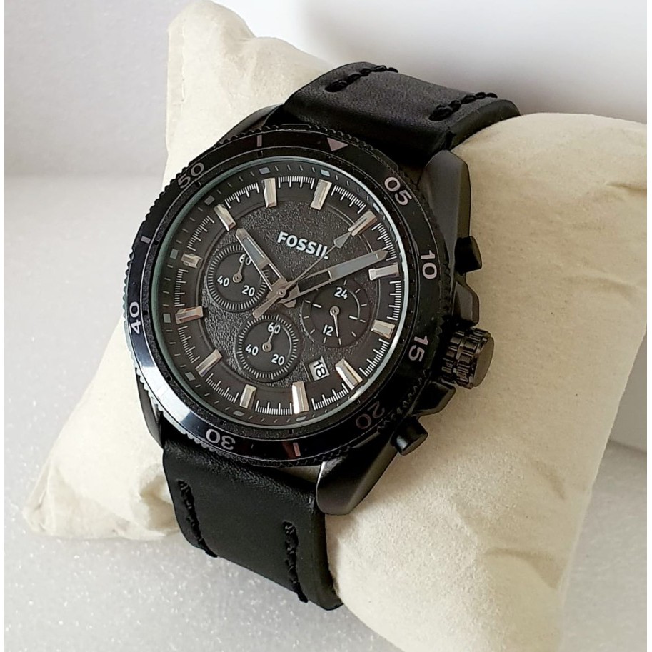 jam tangan pria FS8425M tali kulit chrono aktif