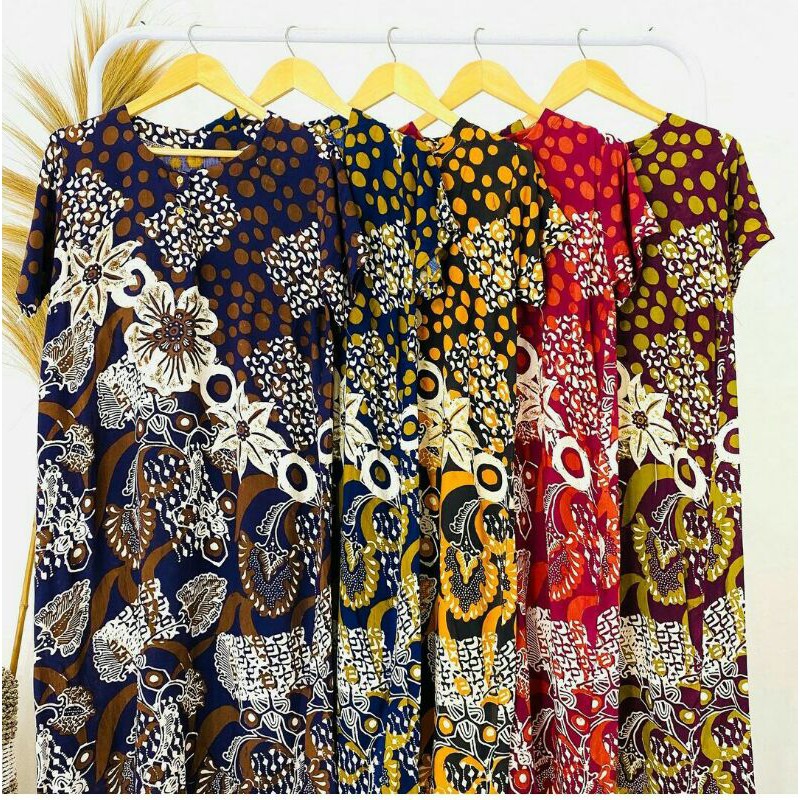 Daster Batik Rayon Murah Base Print Motif Random Busui