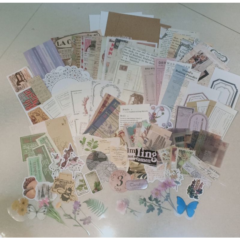 

110+ pcs Vintage Journaling Kit Journal Kit Scrapbook