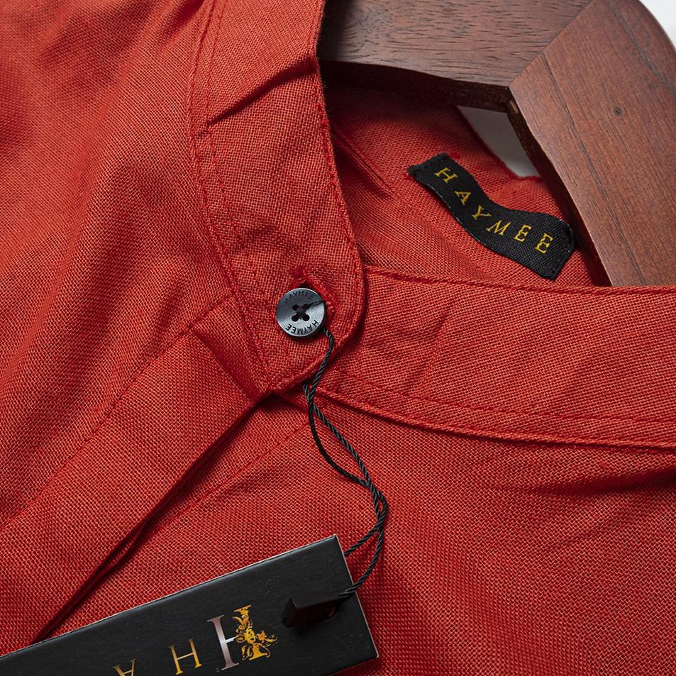 R+488 HaymeeStore Baju Kemeja Oversize Wanita Baju Atasan Casual Jumbo Katun Rami Kerah Sanghai Ja