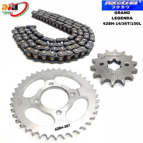 Gear Set Gir Paket Fukukawa Astrea Grand - Legenda Rantai 428H-100L-36T-14T