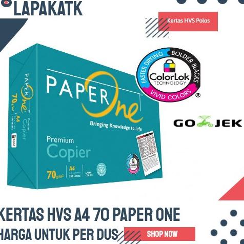 

OJEK ONLINE KERTAS A4 70 GRAM PAPER ONE KERTAS HVS