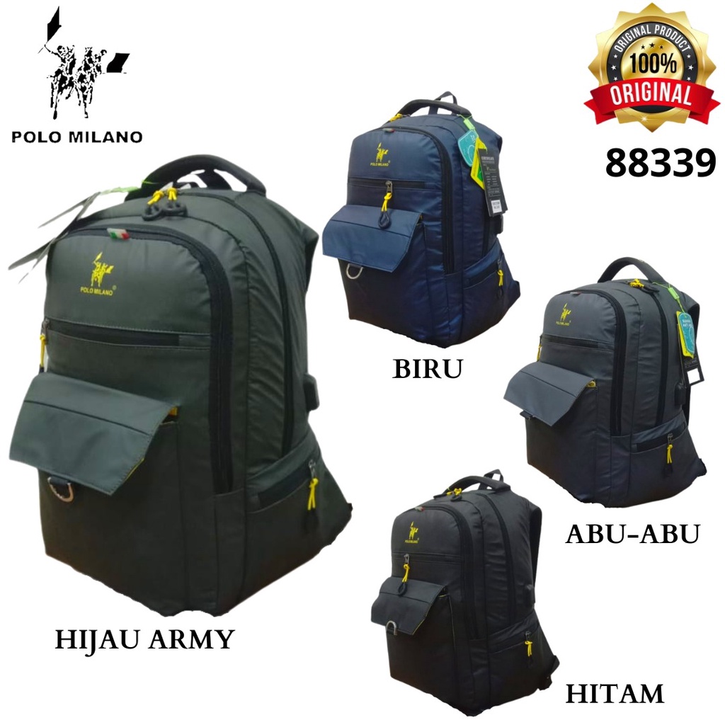 Tas Ransel Laptop Import POLO MILANO 88339 ORIGINAL Ransel Anti Air